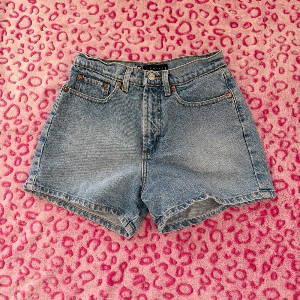 Vintage 90s Ellemenno High Rise Denim Shorts Light Wash Blue Jean Mom Size 7